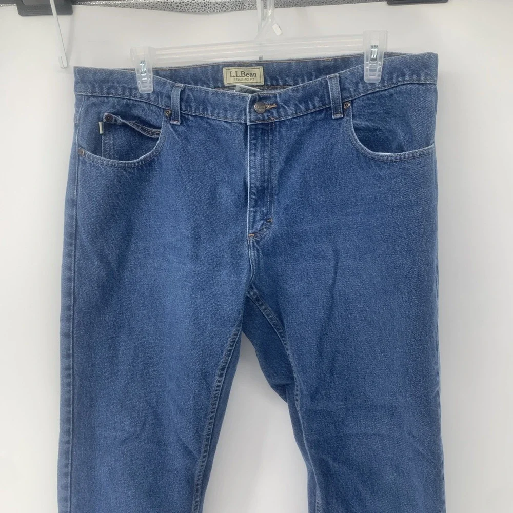 LL Bean Mens Relaxed Fit Jeans 40x34 Blue Medium Wash 100% Cotton Straight Leg